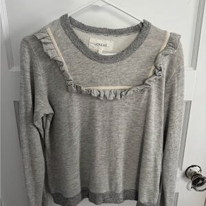 THE GREAT. Heather Gray Knit Top